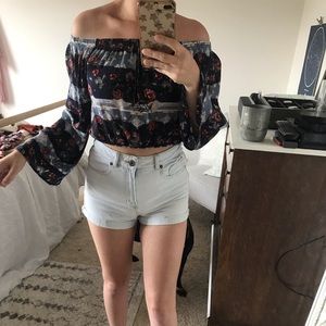 Floral boho crop top